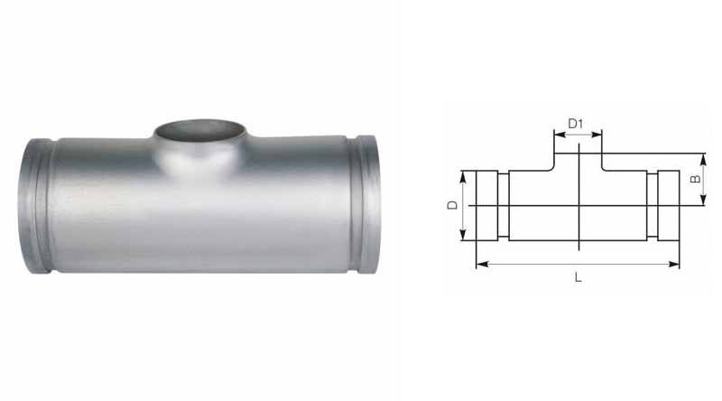 溝槽卡壓式異徑不銹鋼溝槽式三通